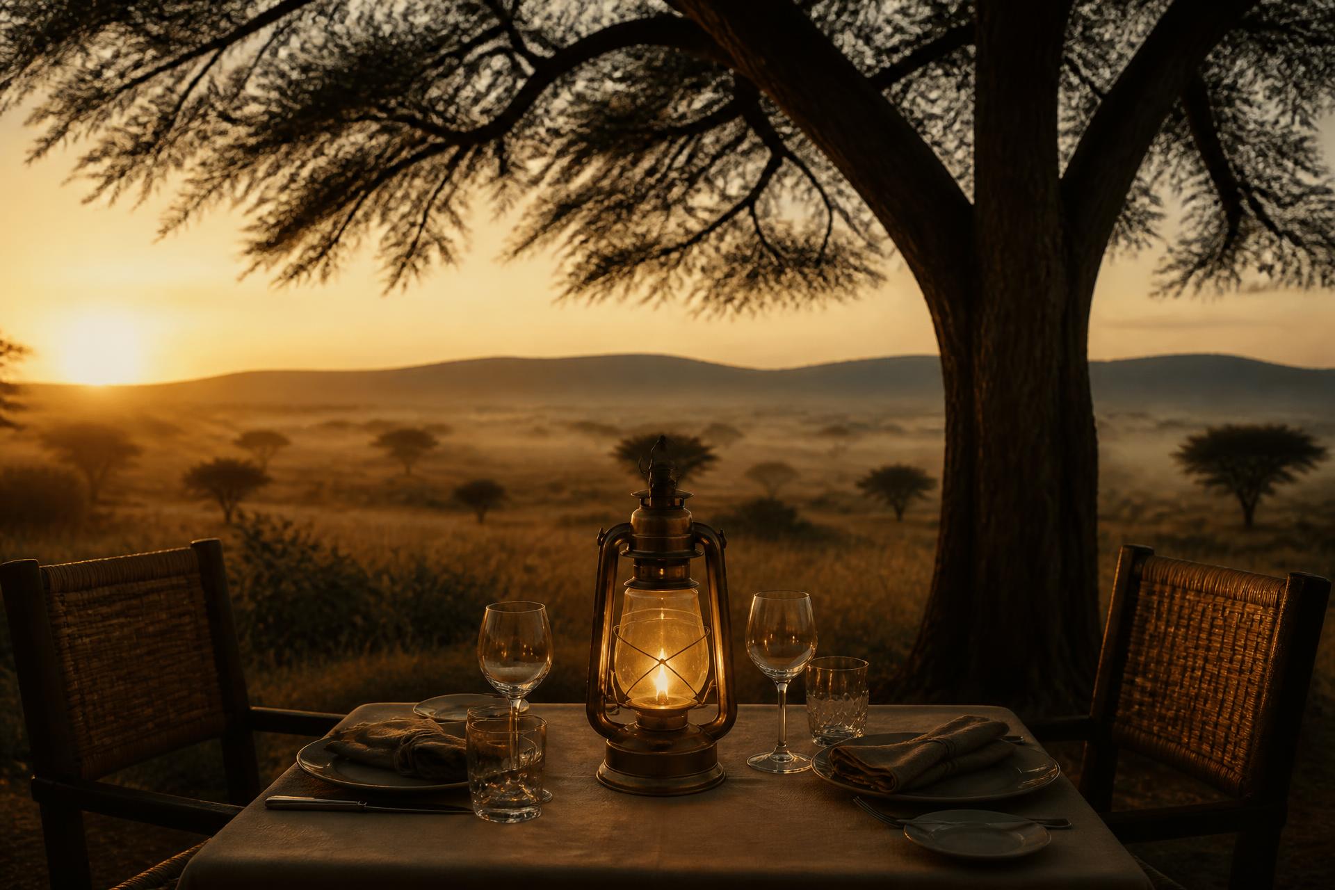 Elephant at sunset on the African savanna, planned via Safari Hunts